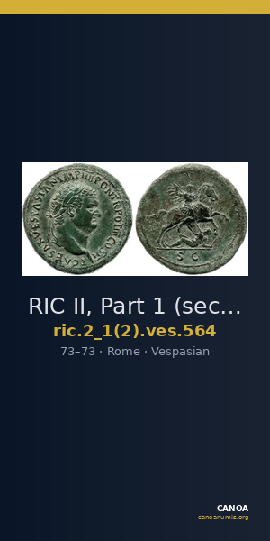 RIC II, Part 1 (second edition) Vespasian 564 — CANOA