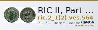 RIC II, Part 1 (second edition) Vespasian 564 — CANOA