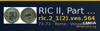 RIC II, Part 1 (second edition) Vespasian 564 — CANOA