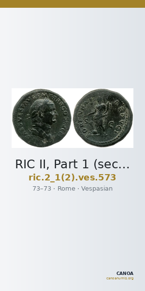 RIC II, Part 1 (second edition) Vespasian 573 — CANOA