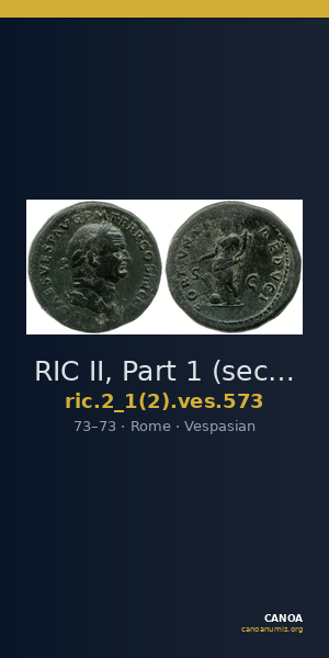 RIC II, Part 1 (second edition) Vespasian 573 — CANOA