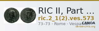 RIC II, Part 1 (second edition) Vespasian 573 — CANOA