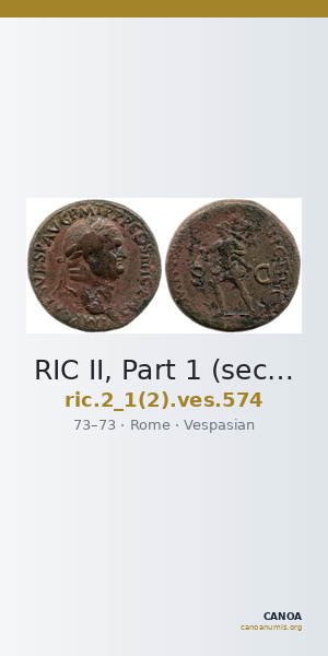 RIC II, Part 1 (second edition) Vespasian 574 — CANOA