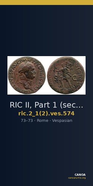 RIC II, Part 1 (second edition) Vespasian 574 — CANOA