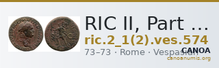 RIC II, Part 1 (second edition) Vespasian 574 — CANOA