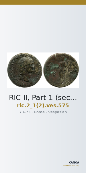 RIC II, Part 1 (second edition) Vespasian 575 — CANOA