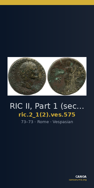 RIC II, Part 1 (second edition) Vespasian 575 — CANOA