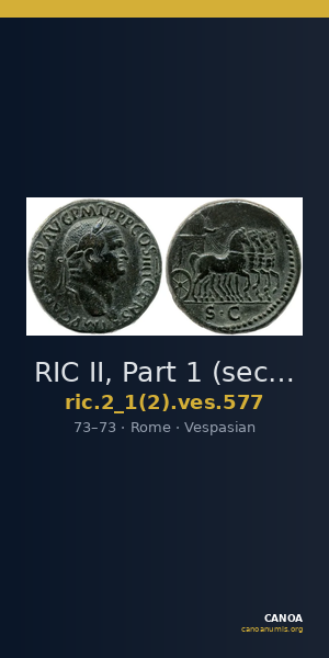 RIC II, Part 1 (second edition) Vespasian 577 — CANOA