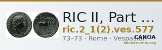 RIC II, Part 1 (second edition) Vespasian 577 — CANOA