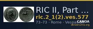 RIC II, Part 1 (second edition) Vespasian 577 — CANOA