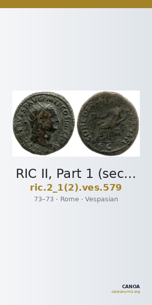 RIC II, Part 1 (second edition) Vespasian 579 — CANOA
