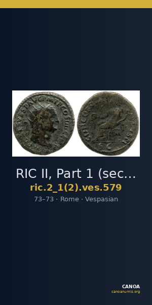 RIC II, Part 1 (second edition) Vespasian 579 — CANOA