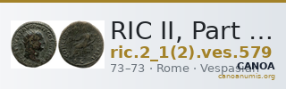 RIC II, Part 1 (second edition) Vespasian 579 — CANOA
