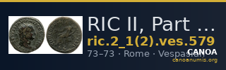 RIC II, Part 1 (second edition) Vespasian 579 — CANOA