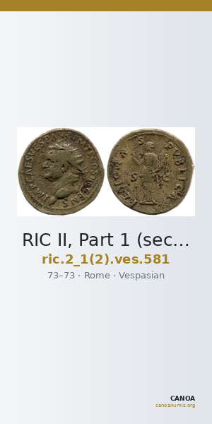 RIC II, Part 1 (second edition) Vespasian 581 — CANOA