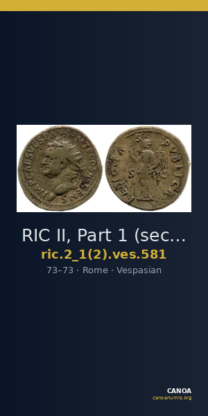 RIC II, Part 1 (second edition) Vespasian 581 — CANOA