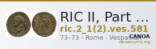 RIC II, Part 1 (second edition) Vespasian 581 — CANOA