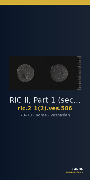 RIC II, Part 1 (second edition) Vespasian 586 — CANOA