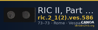 RIC II, Part 1 (second edition) Vespasian 586 — CANOA