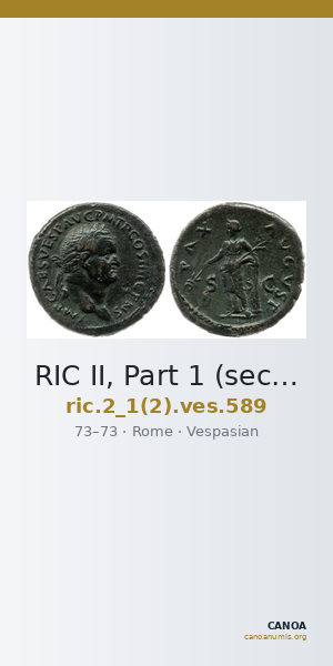 RIC II, Part 1 (second edition) Vespasian 589 — CANOA