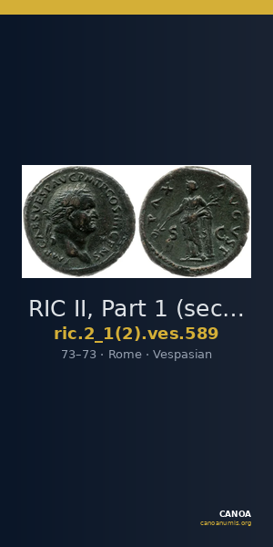 RIC II, Part 1 (second edition) Vespasian 589 — CANOA