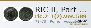 RIC II, Part 1 (second edition) Vespasian 589 — CANOA
