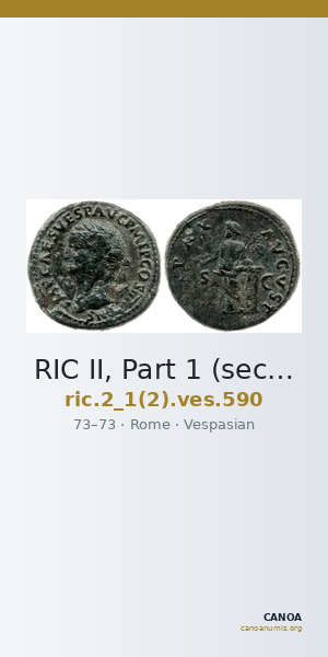 RIC II, Part 1 (second edition) Vespasian 590 — CANOA