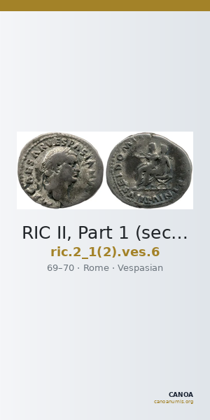 RIC II, Part 1 (second edition) Vespasian 6 — CANOA