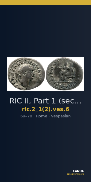 RIC II, Part 1 (second edition) Vespasian 6 — CANOA