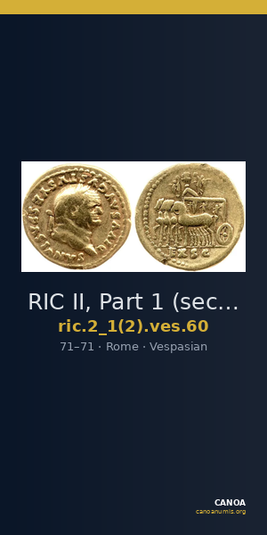 RIC II, Part 1 (second edition) Vespasian 60 — CANOA