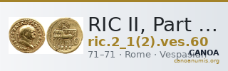 RIC II, Part 1 (second edition) Vespasian 60 — CANOA