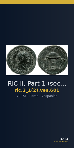 RIC II, Part 1 (second edition) Vespasian 601 — CANOA