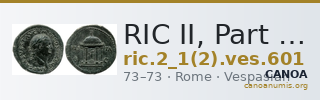 RIC II, Part 1 (second edition) Vespasian 601 — CANOA