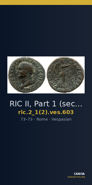 RIC II, Part 1 (second edition) Vespasian 603 — CANOA