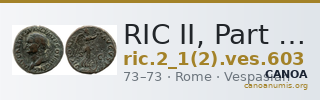 RIC II, Part 1 (second edition) Vespasian 603 — CANOA