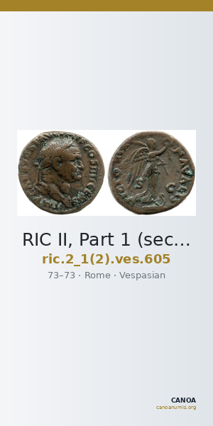 RIC II, Part 1 (second edition) Vespasian 605 — CANOA