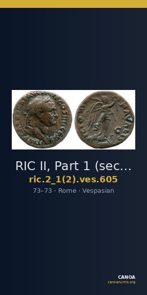 RIC II, Part 1 (second edition) Vespasian 605 — CANOA