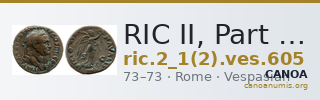 RIC II, Part 1 (second edition) Vespasian 605 — CANOA