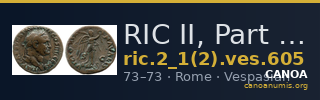RIC II, Part 1 (second edition) Vespasian 605 — CANOA