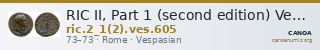 RIC II, Part 1 (second edition) Vespasian 605 — CANOA