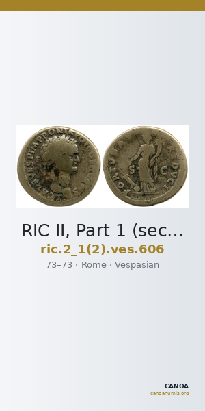 RIC II, Part 1 (second edition) Vespasian 606 — CANOA