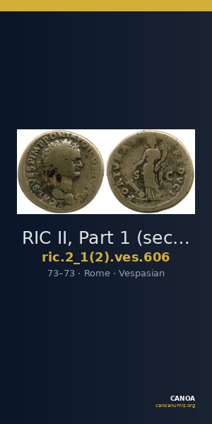 RIC II, Part 1 (second edition) Vespasian 606 — CANOA