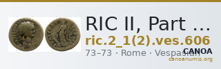 RIC II, Part 1 (second edition) Vespasian 606 — CANOA