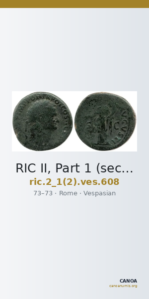 RIC II, Part 1 (second edition) Vespasian 608 — CANOA