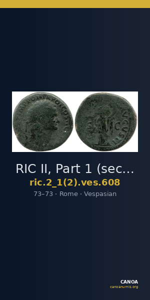 RIC II, Part 1 (second edition) Vespasian 608 — CANOA