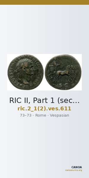RIC II, Part 1 (second edition) Vespasian 611 — CANOA
