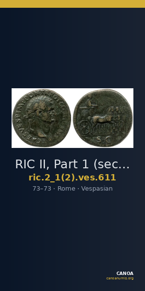 RIC II, Part 1 (second edition) Vespasian 611 — CANOA