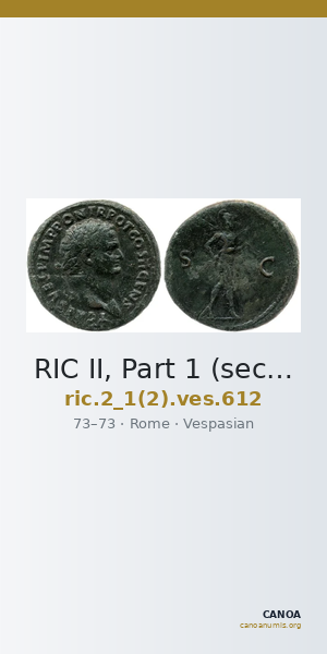 RIC II, Part 1 (second edition) Vespasian 612 — CANOA