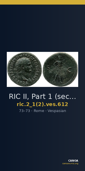 RIC II, Part 1 (second edition) Vespasian 612 — CANOA