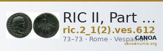 RIC II, Part 1 (second edition) Vespasian 612 — CANOA